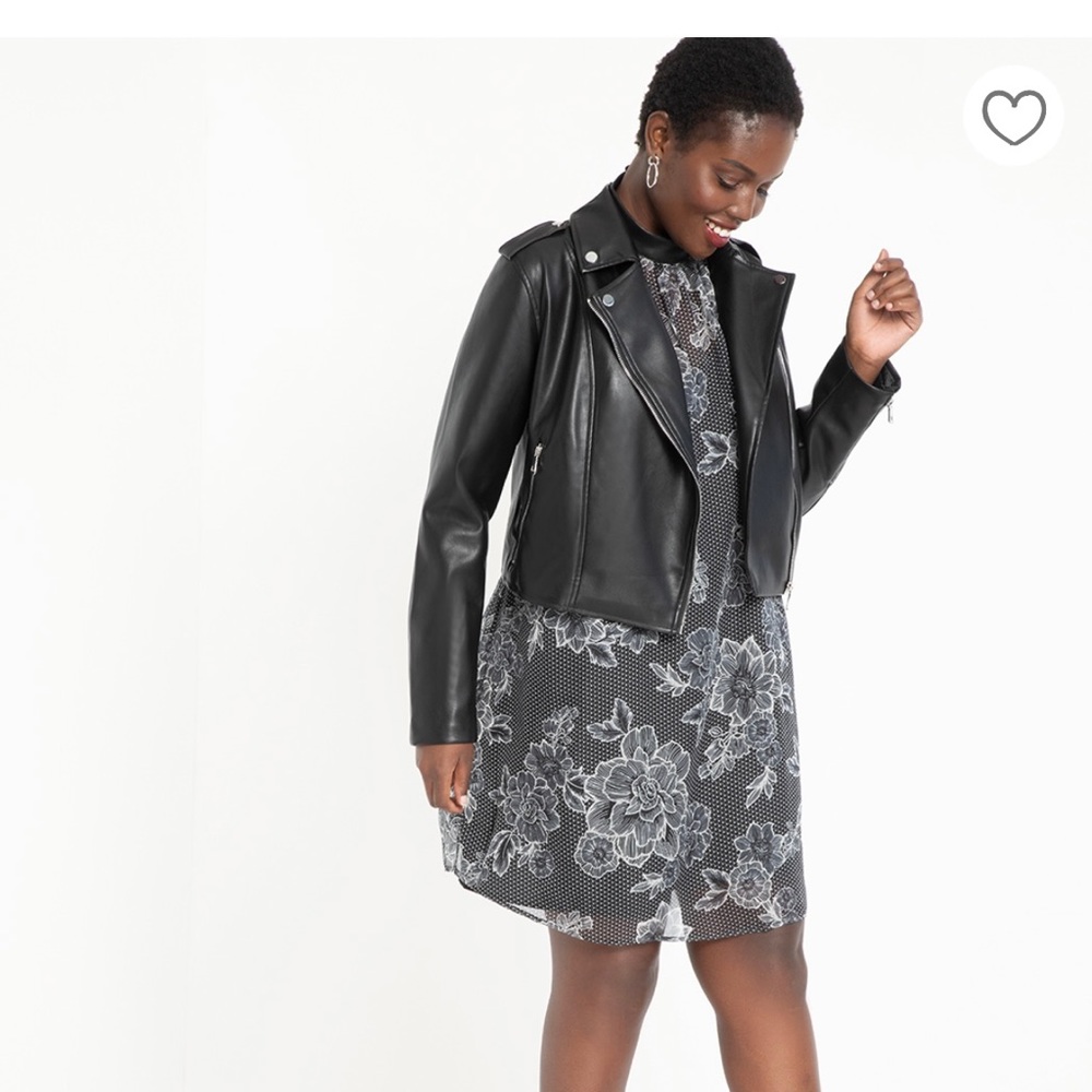 new Eloquii Black Moto Jacket (faux leather)